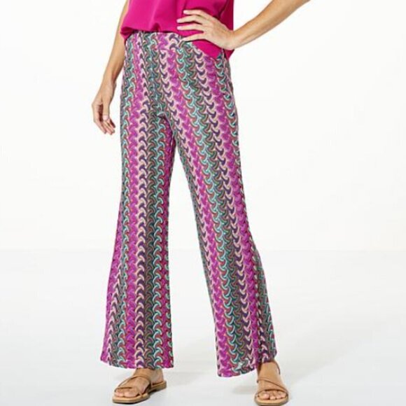 G by Giuliana Pants - G by Giuliana Crochet Coral Pink Solid Wide Leg Pull On Pants XXS